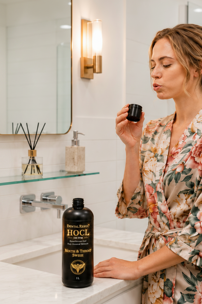 DentalRebel® HOCL Mouth&amp;Throat Swish™ Pure hypochlorous acid with selective cleanup power made for oral care