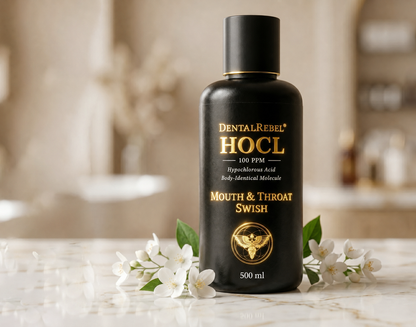 DentalRebel® HOCL Mouth&amp;Throat Swish™ Pure hypochlorous acid with selective cleanup power made for oral care