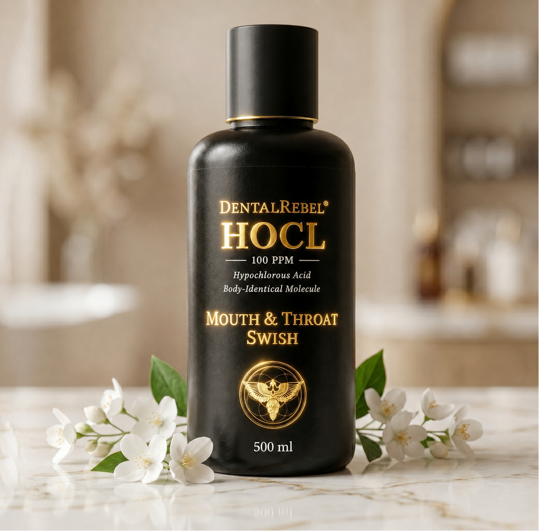 DentalRebel® HOCL Mouth&amp;Throat Swish™ Pure hypochlorous acid with selective cleanup power made for oral care