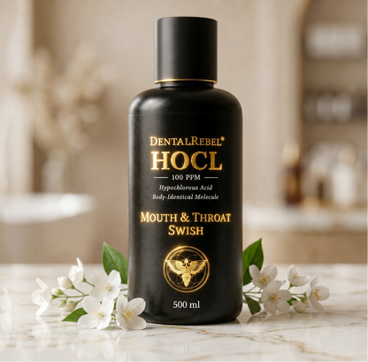 DentalRebel® HOCL Mouth&amp;Throat Swish™ Pure hypochlorous acid with selective cleanup power made for oral care
